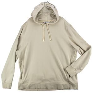 DSG Men's Long Sleeve Hoodie Pullover Cream 2XL Kangaroo Pocket Cotton Blend